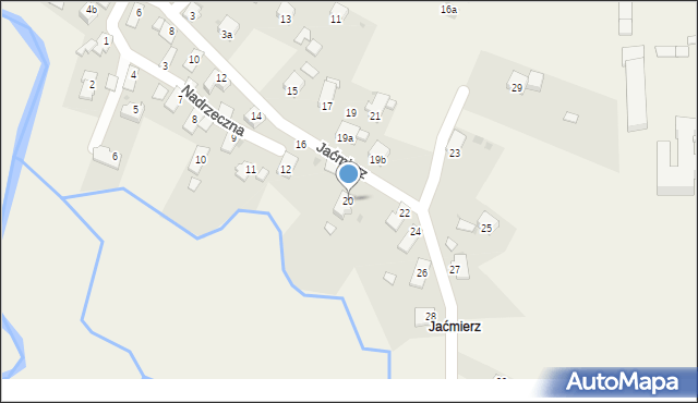 Miejsce Piastowe, Jaćmierz, 20, mapa Miejsce Piastowe