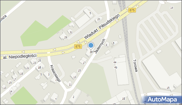 Mielec, Jadernych, 19, mapa Mielca