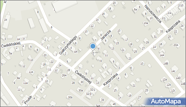 Mielec, Jaracza Stefana, 2, mapa Mielca