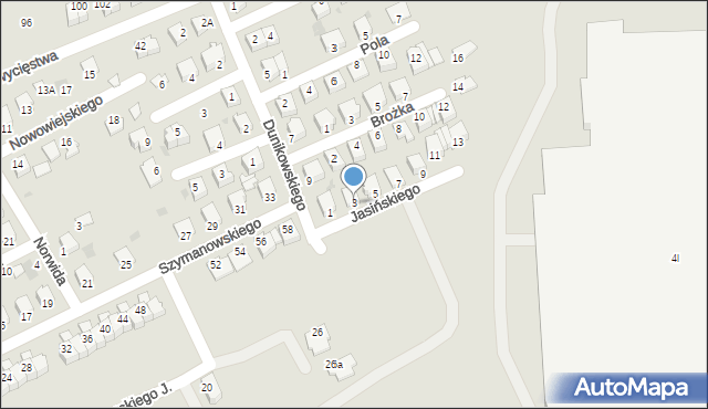 Mielec, Jasińskiego, 3, mapa Mielca