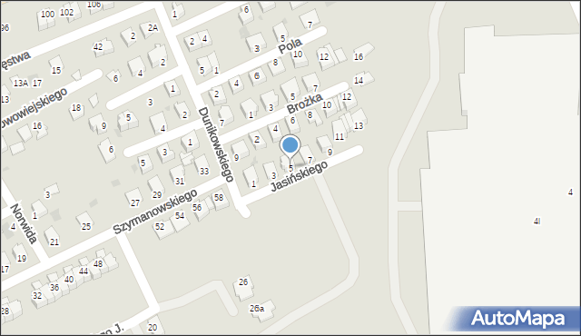 Mielec, Jasińskiego, 5, mapa Mielca