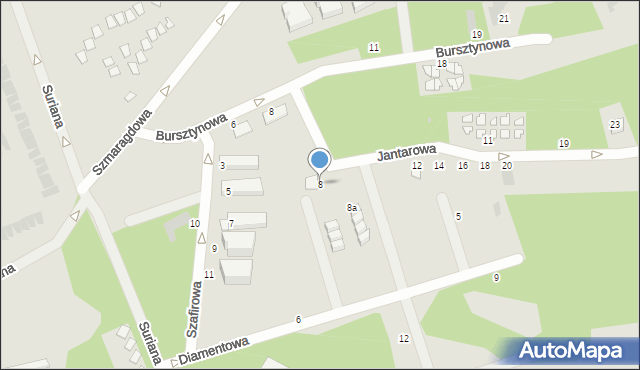 Mielno, Jantarowa, 8, mapa Mielno