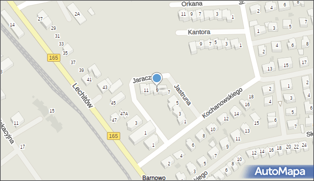 Mielno, Jastruna Mieczysława, 9, mapa Mielno