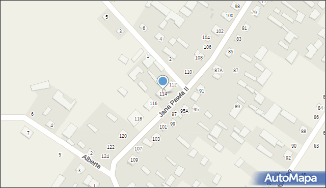 Mień, Jana Pawła II, 114, mapa Mień