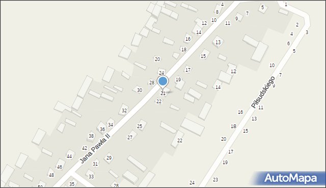 Mień, Jana Pawła II, 21, mapa Mień