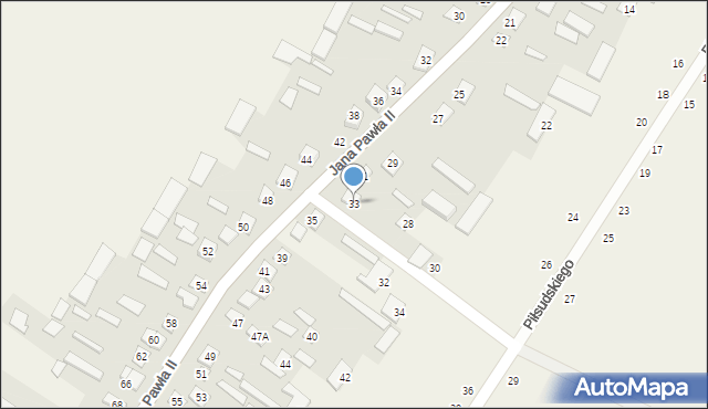 Mień, Jana Pawła II, 33, mapa Mień