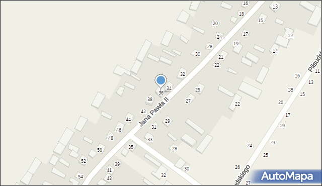 Mień, Jana Pawła II, 36, mapa Mień