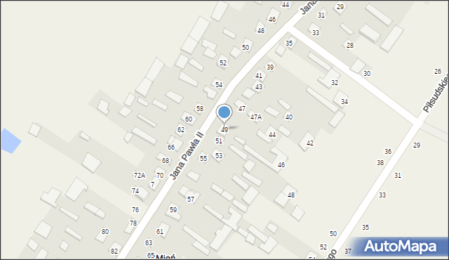 Mień, Jana Pawła II, 49, mapa Mień