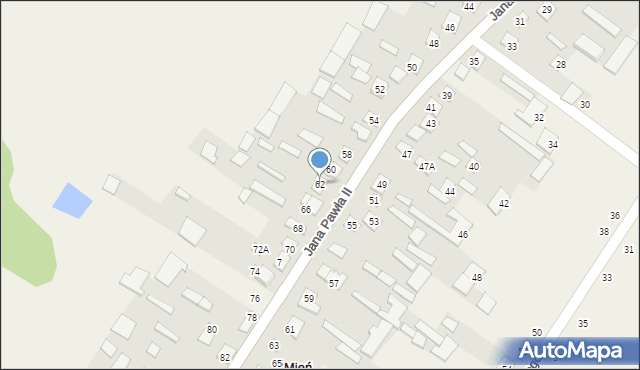 Mień, Jana Pawła II, 62, mapa Mień