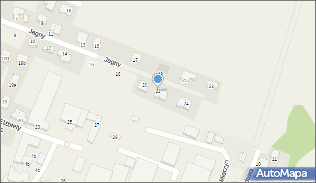 Mierzyn, Jagny, 22, mapa Mierzyn