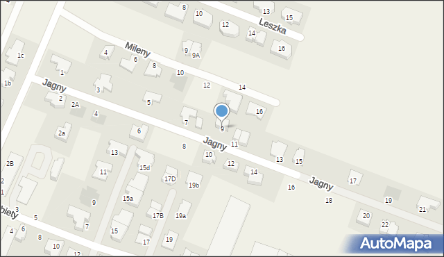 Mierzyn, Jagny, 9, mapa Mierzyn