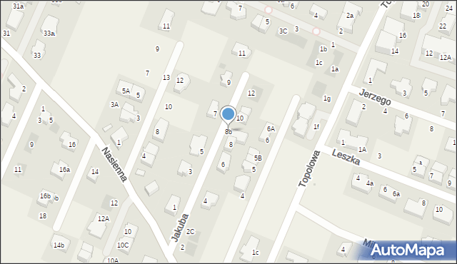 Mierzyn, Jakuba, 8b, mapa Mierzyn