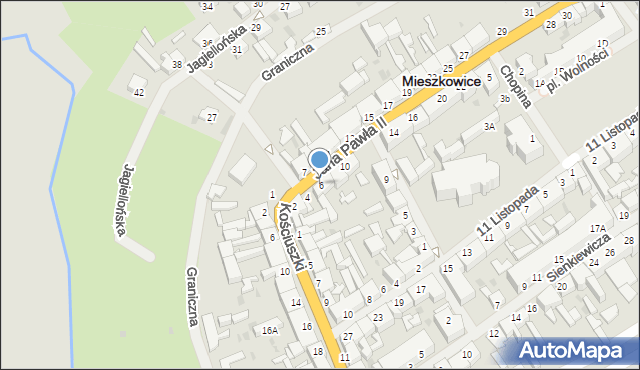 Mieszkowice, Jana Pawła II, 6, mapa Mieszkowice
