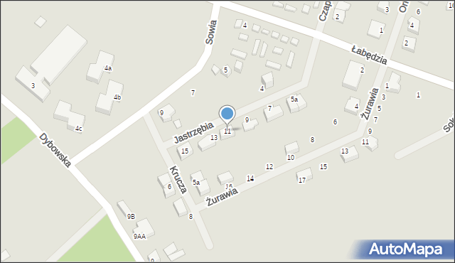 Mikołajki, Jastrzębia, 11, mapa Mikołajki