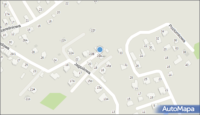 Mikołów, Jagodowa, 20B, mapa Mikołów