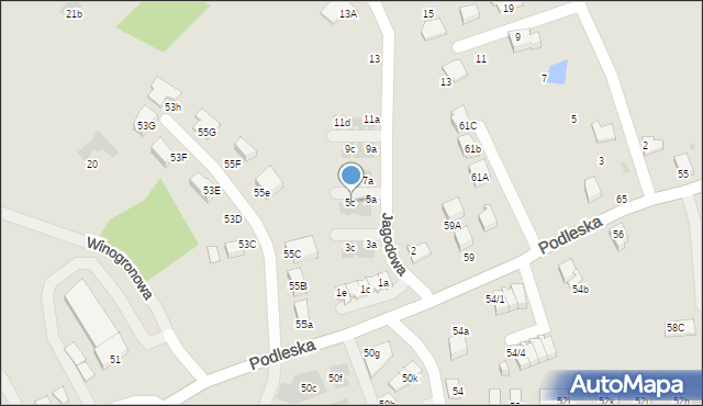 Mikołów, Jagodowa, 5c, mapa Mikołów