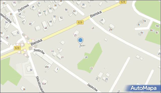 Mikołów, Jaskrów, 17, mapa Mikołów