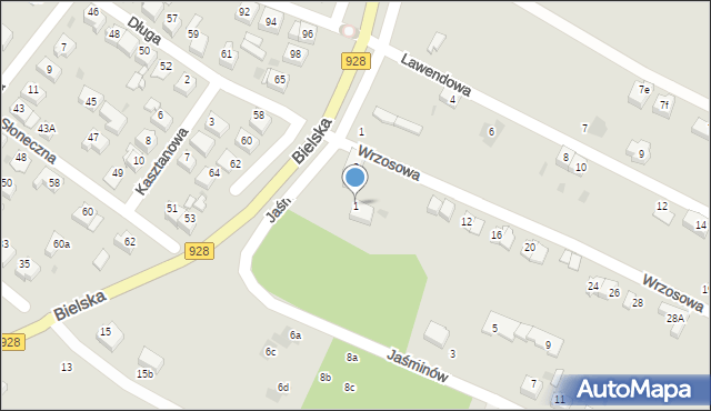 Mikołów, Jaśminów, 1, mapa Mikołów