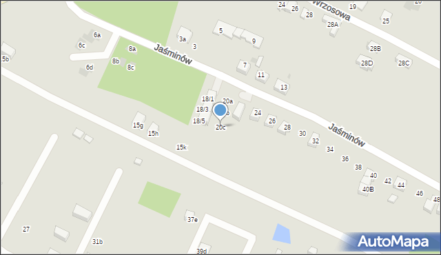 Mikołów, Jaśminów, 20c, mapa Mikołów