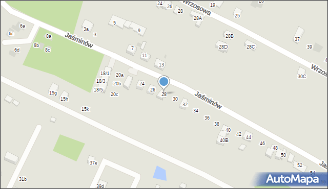 Mikołów, Jaśminów, 28, mapa Mikołów