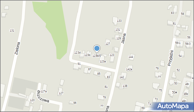 Mikołów, Jasna, 123b/1, mapa Mikołów