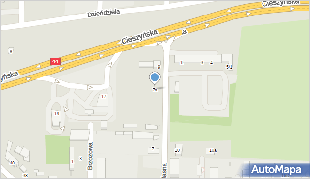 Mikołów, Jasna, 7a, mapa Mikołów