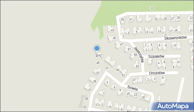 Mikołów, Jastrzębia, 43, mapa Mikołów