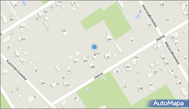 Milanówek, Jasna, 18, mapa Milanówek