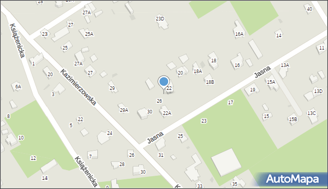 Milanówek, Jasna, 24, mapa Milanówek