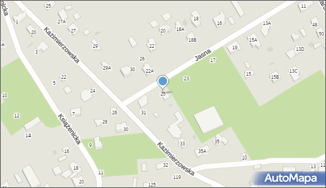 Milanówek, Jasna, 25, mapa Milanówek