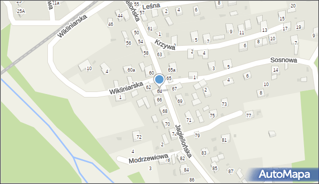 Milówka, Jagiellońska, 64, mapa Milówka