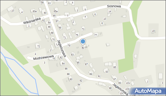 Milówka, Jagiellońska, 81, mapa Milówka