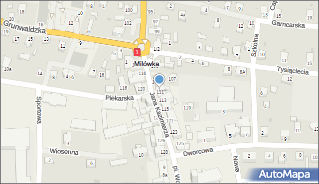 Milówka, Jana Kazimierza, 111, mapa Milówka