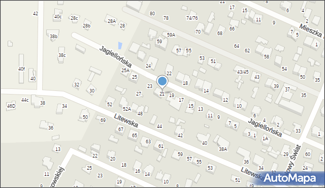 Mińsk Mazowiecki, Jagiellońska, 21, mapa Mińsk Mazowiecki