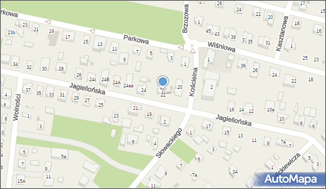 Mirków, Jagiellońska, 22, mapa Mirków