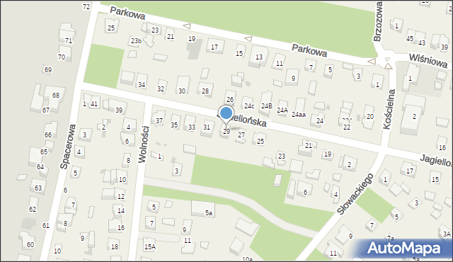 Mirków, Jagiellońska, 29, mapa Mirków