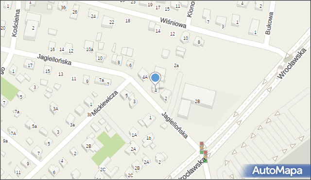 Mirków, Jagiellońska, 4, mapa Mirków