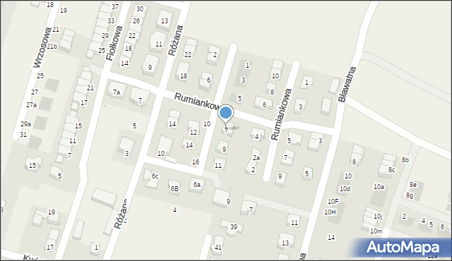 Mirków, Jaśminowa, 7, mapa Mirków