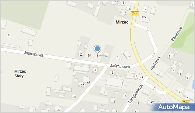 Mirzec, Jaśminowa, 8, mapa Mirzec
