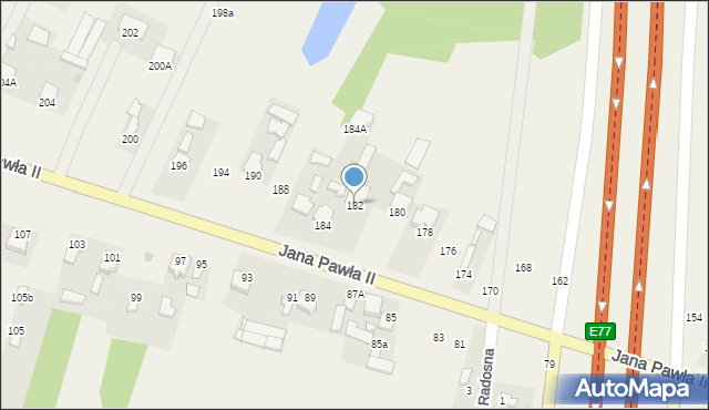 Mleczków, Jana Pawła II, 182, mapa Mleczków
