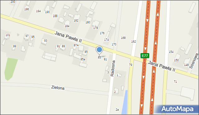Mleczków, Jana Pawła II, 83, mapa Mleczków