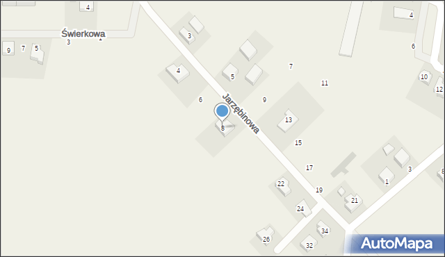 Mnichowice, Jarzębinowa, 8, mapa Mnichowice