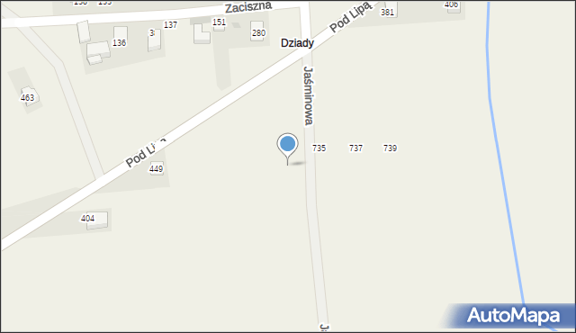 Mników, Jaśminowa, 21, mapa Mników