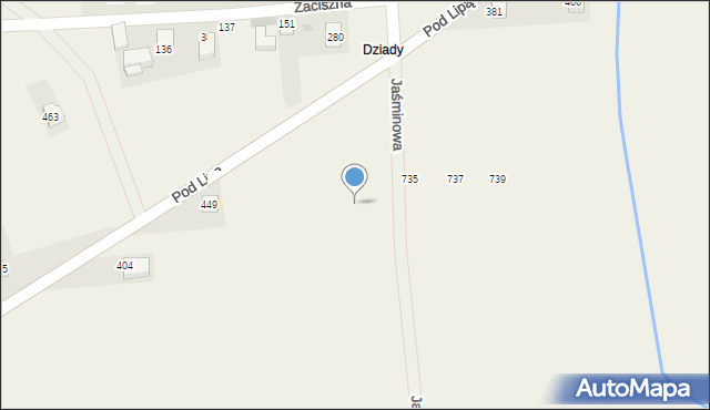 Mników, Jaśminowa, 21a, mapa Mników