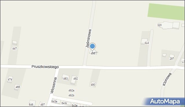 Mników, Jaśminowa, 4, mapa Mników