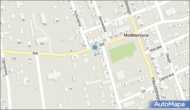 Modliborzyce, Jagiellońska, 2a, mapa Modliborzyce