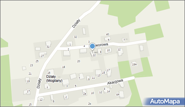 Mogilany, Jaworowa, 6, mapa Mogilany
