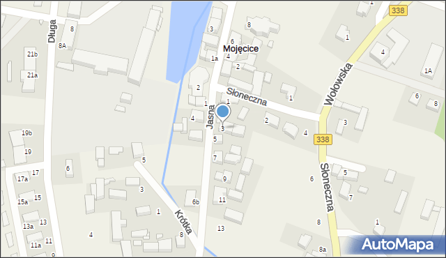 Mojęcice, Jasna, 3, mapa Mojęcice