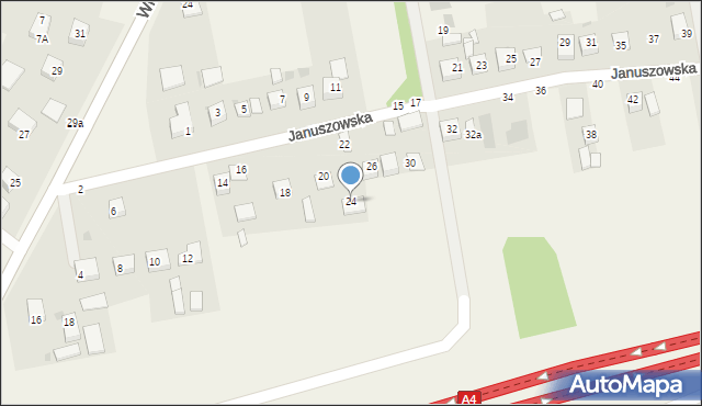 Mokrzyska, Januszowska, 24, mapa Mokrzyska