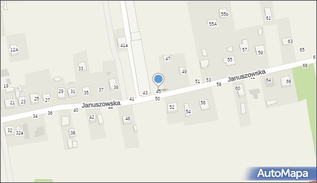 Mokrzyska, Januszowska, 45, mapa Mokrzyska
